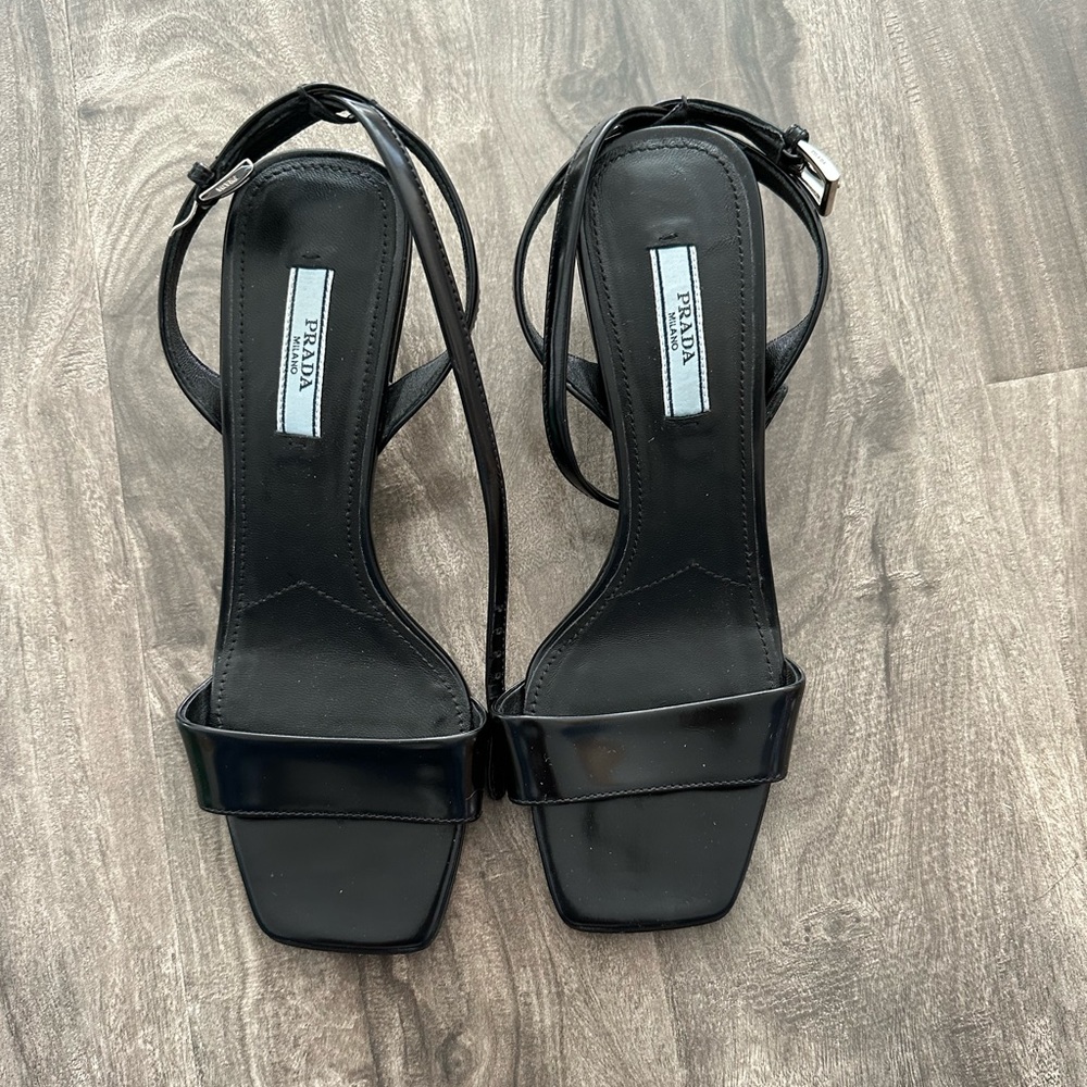 Prada kitten heel sandals black